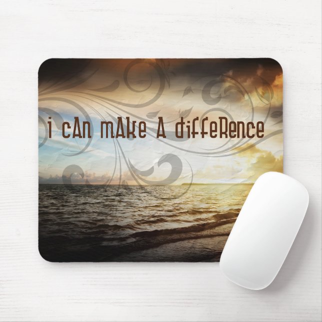 "I can make a difference" Motivation Affirmation Mouse Mat (With Mouse)
