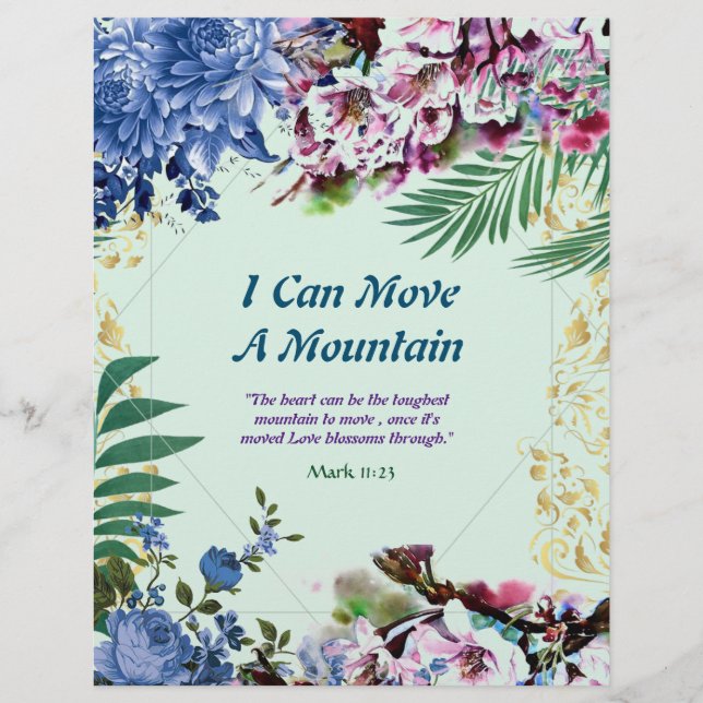 I Can Move A Mountain Poem Personalised Paper (Front)
