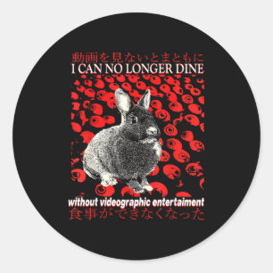 I Can No Longer Dine Rabbit Vintage Japanese Classic Round Sticker