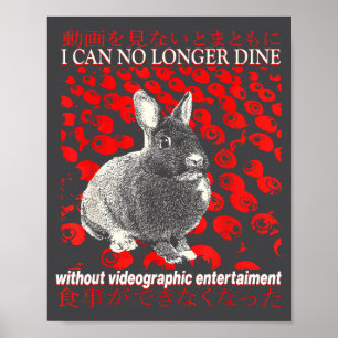 I Can No Longer Dine Rabbit Vintage Japanese Poster