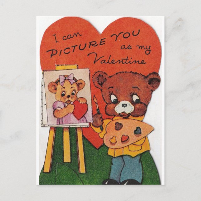 I Can Picture You As My Valentine Holiday Postcard (Front)
