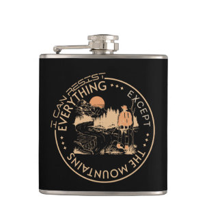 I Can Resist Everything Except Inspirational Quote Hip Flask