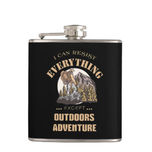 I Can Resist Everything Except Inspirational Quote Hip Flask