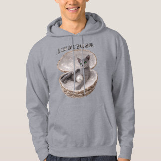 I Can See Your Soul Funny Russian Blue Cat Design Hoodie