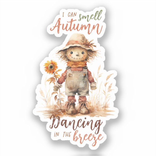 I Can Smell Autumn – Rustic Scarecrow & Sunflower (Front)