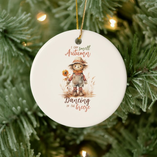 I Can Smell Autumn – Rustic Scarecrow & Sunflower Ceramic Tree Decoration (Tree)