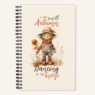 I Can Smell Autumn – Rustic Scarecrow & Sunflower Notebook