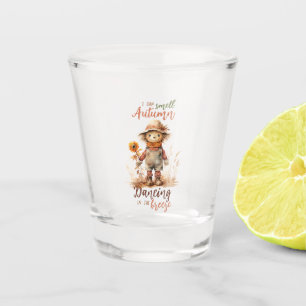 I Can Smell Autumn – Rustic Scarecrow & Sunflower Shot Glass