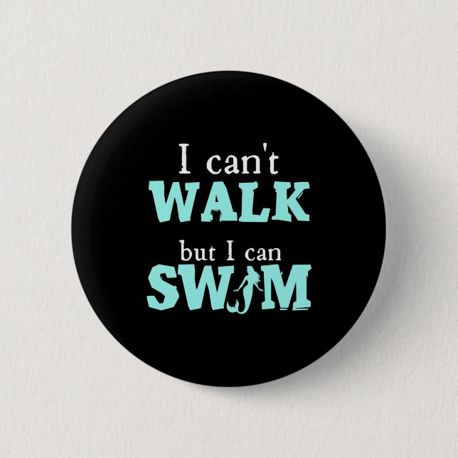 I Can Swim 6 Cm Round Badge (Front)