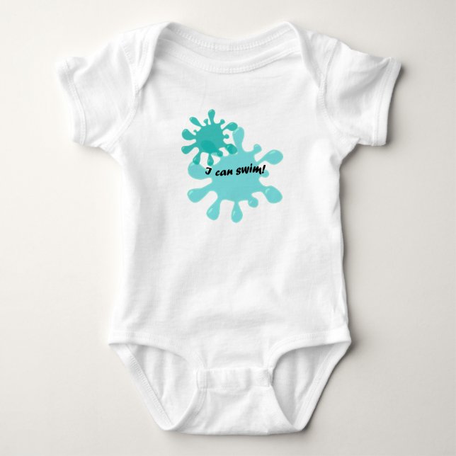 I Can Swim Baby Bodysuit (Front)