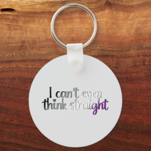 I Can’t Even Think Straight – Asexual Pride Key Ring