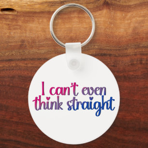 I Can’t Even Think Straight – Bisexual Pride Key Ring