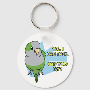 I Can Talk Quaker Parakeet Keychain
