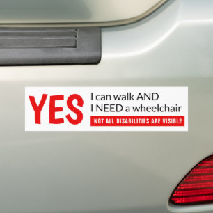 I Can Walk Ambulatory Wheelchair User Awareness Bumper Sticker