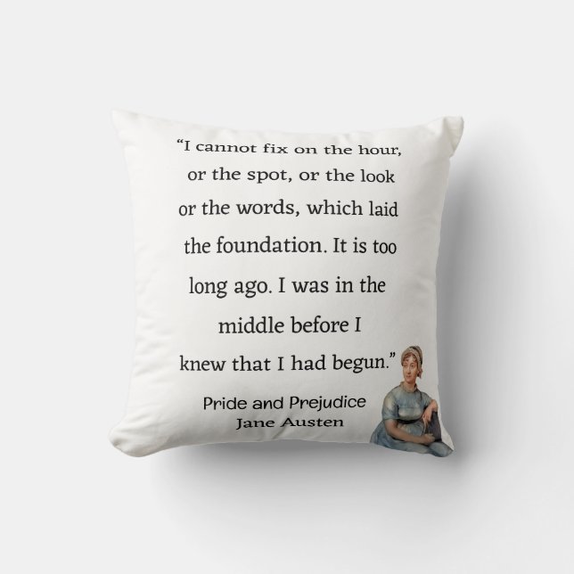 I cannot fix the hour or the spot Jane Austen Cushion (Front)