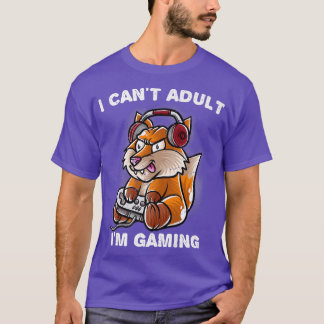 I Can't Adult I'm Gaming Nerd Gamer Nerd Fox GeekT T-Shirt
