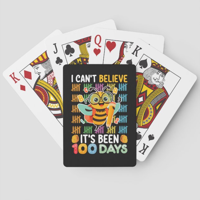 I Can't Believe It's Been 100 Days of School Bee Playing Cards (Back)