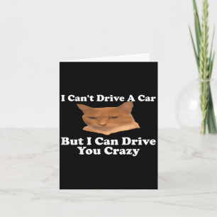 I Can't Drive A Car But I Can Drive You Crazy Cat Card
