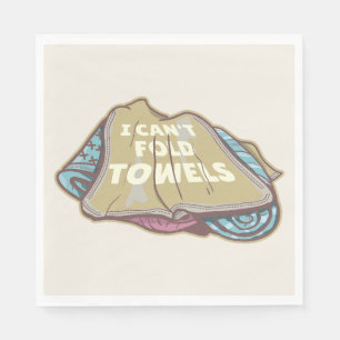 I can't fold towels funny laundry day napkin