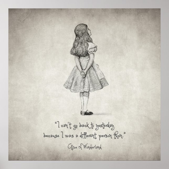 I can't go back to yesterday Quote Poster (Front)