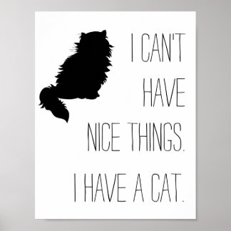 I can't have nice things. I have a cat. Poster