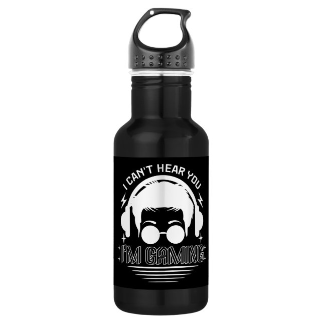 I Can't Hear You I'm Gaming Funny Games Lover 532 Ml Water Bottle (Front)