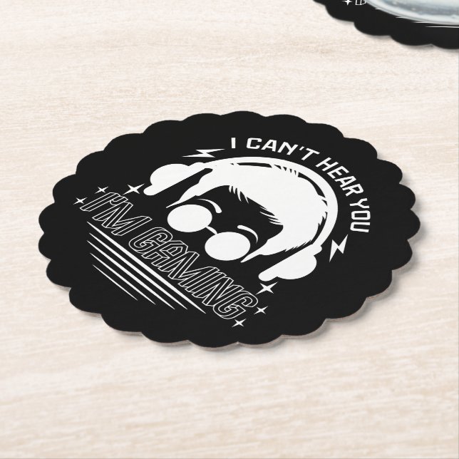 I Can't Hear You I'm Gaming Funny Games Lover Paper Coaster (Angled)