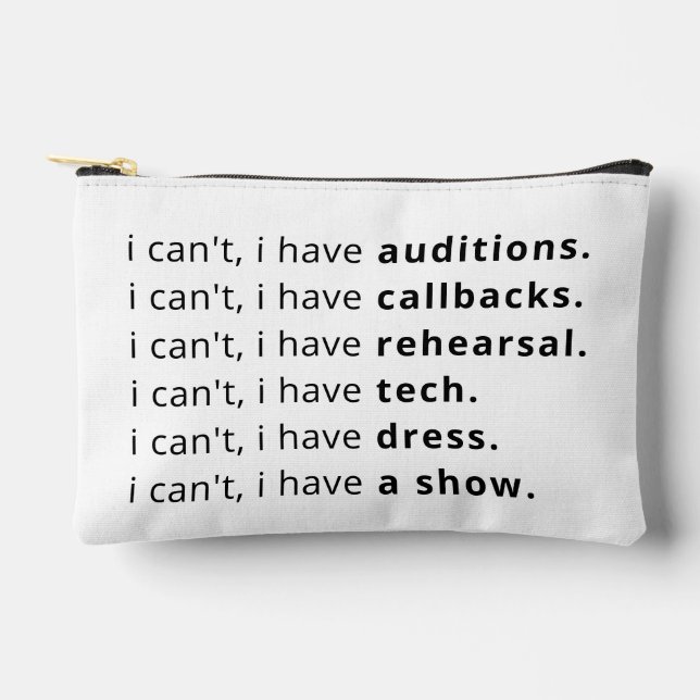 I can't, I have...  Accessory Pouch (Front)