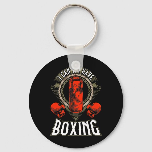 I Can't I Have Boxing Gloves Workout Spar  Key Ring (Front)
