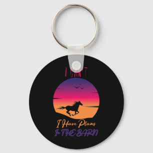 I Cant I Have Plans In Barn Funny Womens Horseback Key Ring