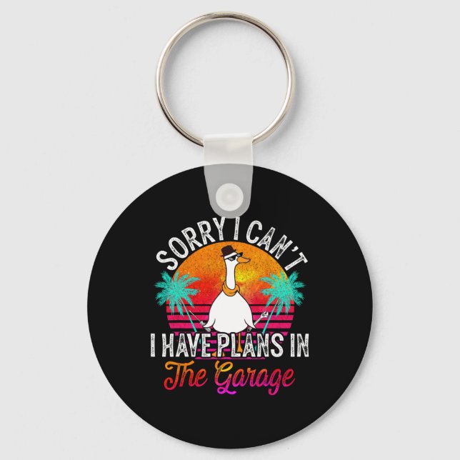 I Cant I Have Plans In The Garage Fathers Day Car  Key Ring (Front)