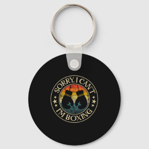 I Cant Im Boxing Lover Funny Retro Style Boxer Glo Key Ring