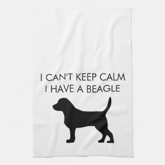 "I can't keep calm I have a beagle" kitchen towel