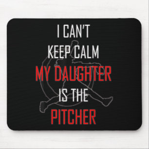 I Can't Keep Calm My Daughter Is The Tcher Softbal Mouse Mat