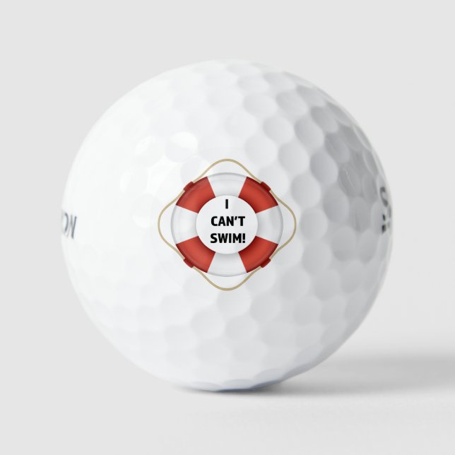 I Can't Swim Golf Balls (Front)