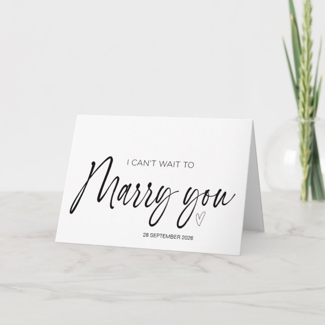 I Can't Wait to Marry You Wedding Bride to Groom C Card (Front)