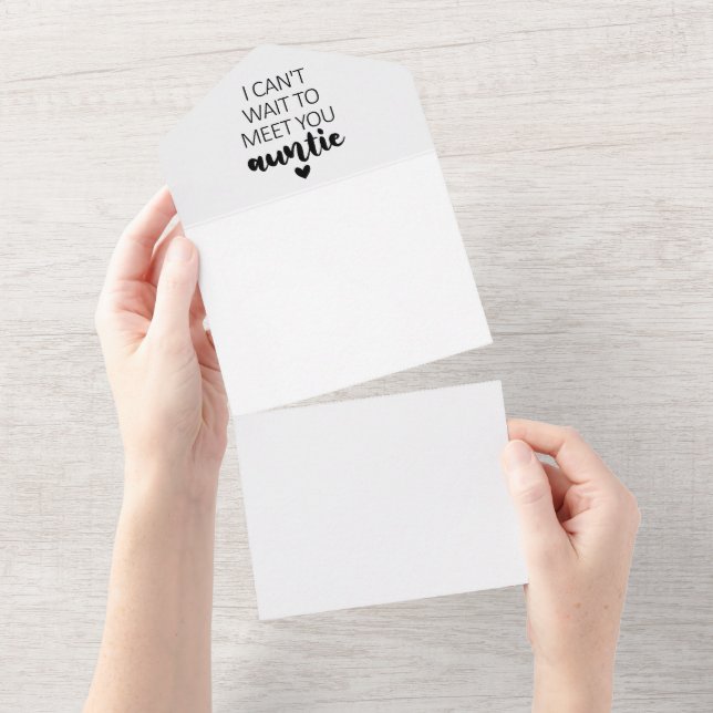 I Can't Wait To Meet You Auntie Pregnancy Announce All In One Invitation (Tearaway)