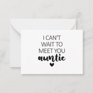 I Can't Wait To Meet You Auntie Pregnancy Announce Card