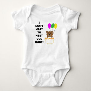 I CAN'T WAIT TO MEET YOU KAKI BABY ANNOUNCEMENT  B BODYSUIT