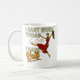 I Cant Work Today I Have Knits Vintage 1950S Coffee Mug