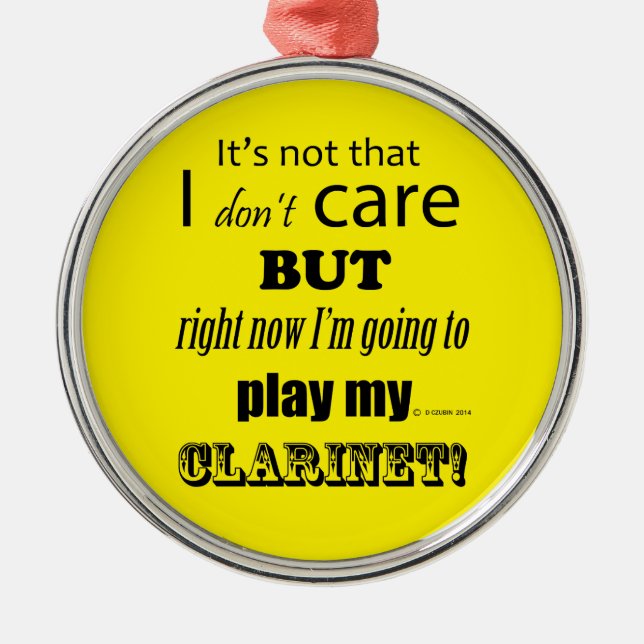 I Care Clarinet Metal Tree Decoration (Front)