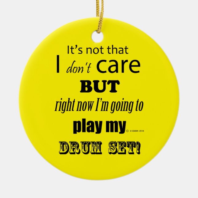 I Care Drum Set Ceramic Tree Decoration (Front)