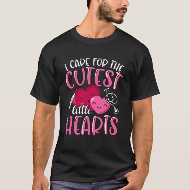I Care For The Cutest Little Hearts T-Shirt (Front)