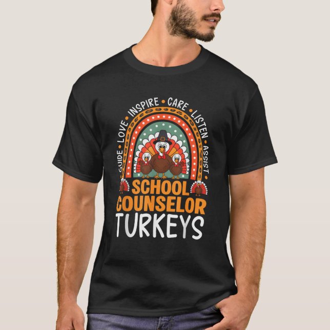 I Care For The Cutest Turkeys Thanksgiving School  T-Shirt (Front)