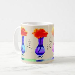 I care for you love's apricot rose coffee mug