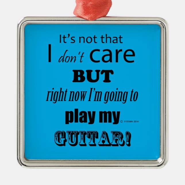 I Care Guitar Metal Tree Decoration (Front)