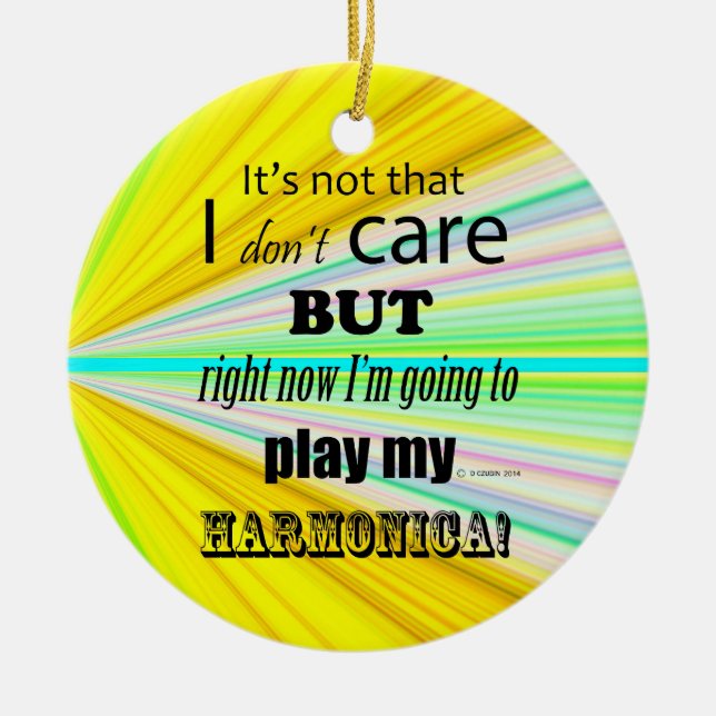 I Care Harmonica Ceramic Tree Decoration (Front)