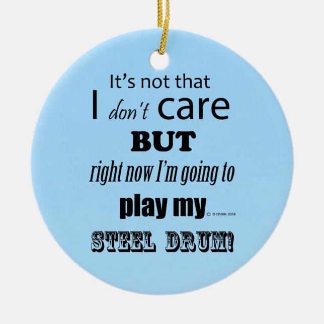 I Care Steel Drum Ceramic Tree Decoration (Front)