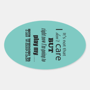I Care Tin Whistle Oval Sticker