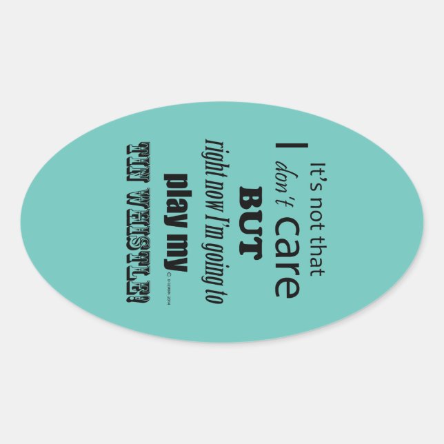 I Care Tin Whistle Oval Sticker (Front)